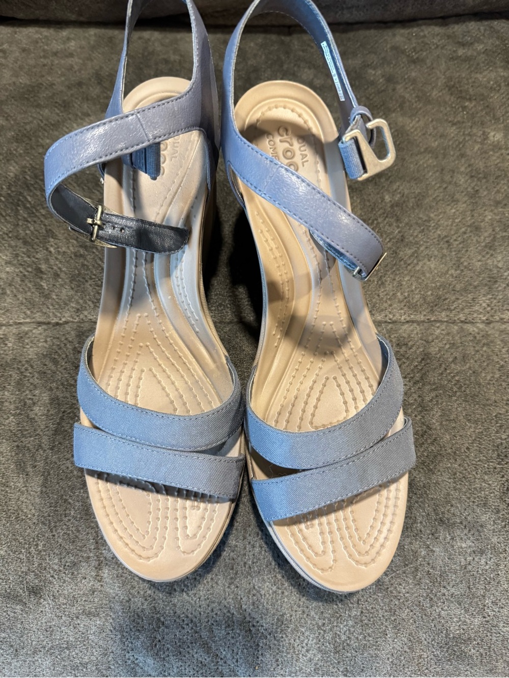 CROCS Women's Light Blue Strappy Slingback Sandals